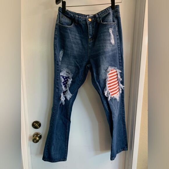 Mislook Jeans  US Flag Patch Sizes L,XL,2XL - Picture 1 of 4